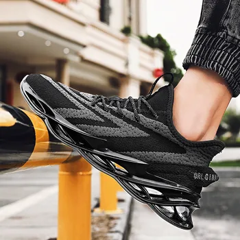 

New fashion casual blade flying woven tide shoes breathable comfortable mesh sports shoes lace outdoor jogging shoes Zapatillas