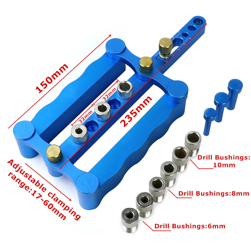 

Self-centering Wood Doweling Jig 6/8/10mm Drill Guide Locator Positioning Tool