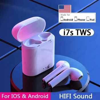 

Original i7s TWS Wireless Headphones Bluetooth Earphone Air Stereo Earbuds Sport Headset With Charging Box For iPhone Android
