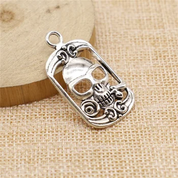 

Wecharms 20pcs 39x22mm Charms Rose Skull Antique Silver Color Alloy DIY Jewelry Making Accessories