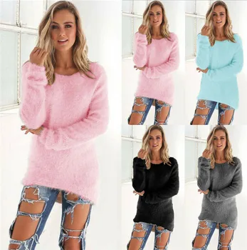 

Women Plus Size Long Sleeve Pullover T-shirt Loose Baggy Casual Tunic Top Jumper Fluffy Sweater Jumper Ladies Sweatshirt