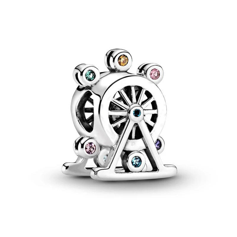 BAOPON, 2 шт./лот, Серебряное перо, колесо обозрения, подвеска, Подходит для Pandora, талисманы, браслеты, сделай сам, ювелирные изделия для женщин, серебряные ювелирные изделия, аксессуары