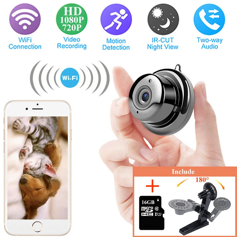 

Wireless IP Camera HD 1080P Mini Wifi Camera Network P2P Baby Monitor CCTV Security Video Camera Two Way 6 IR leds Nightvision