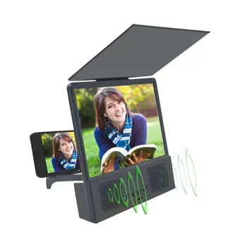 

L8 8.5 Inch Mobile Phone Amplifier Foldable Bracket with Bluetooth Speaker Enlarged Screen Magnifier Holder Desktop Photo Frame