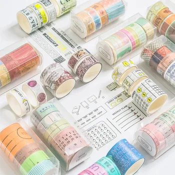 

4pcs Kawaii Lifelog Series Washi Tape Set Cartoon And Creative Graphics Masking Tape DIY Material Decorative Cute Stationery