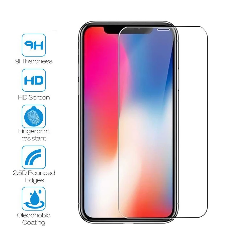 

9H HD Scratch Proof Protective Glass for iPhone 7 X XR XS Max Screen Protector for iPhone 11 Pro 8 6 6S 5 5S SE 4 Tempered Glass