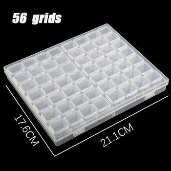 

56/28/8 Grid 5d Diamond Painting Accessories Storage Box Diamond Painting Drill Storage Box Transparent Container For