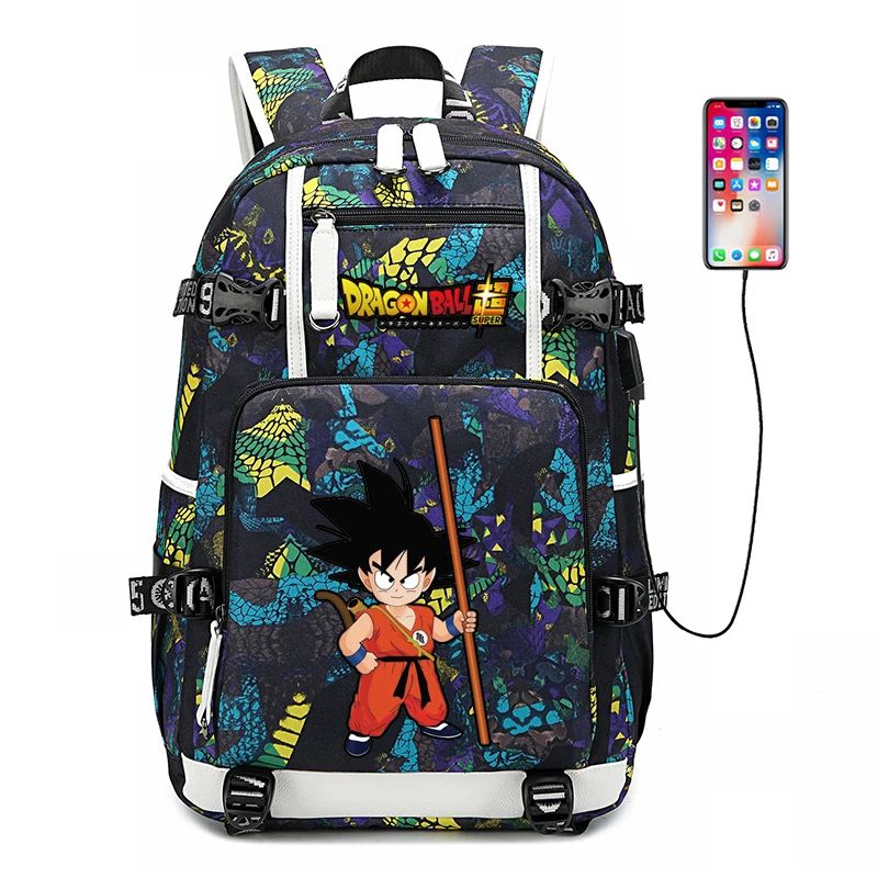 7 Школьные сумки с принтом Dragon Ball для девочек-подростков, Супер Saiyan, рюкзак для книг с usb-зарядкой, рюкзак для ноутбука, уличная дорожная сумка - Цвет: 7