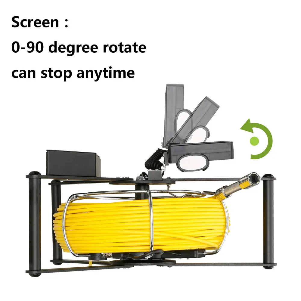 4.3 Monitor Sewer Pipe Inspection Camera, 17MM/22MM Drain Sewer Pipeline Industrial Endoscope with 4500mA Battery 16G DVR Card 4