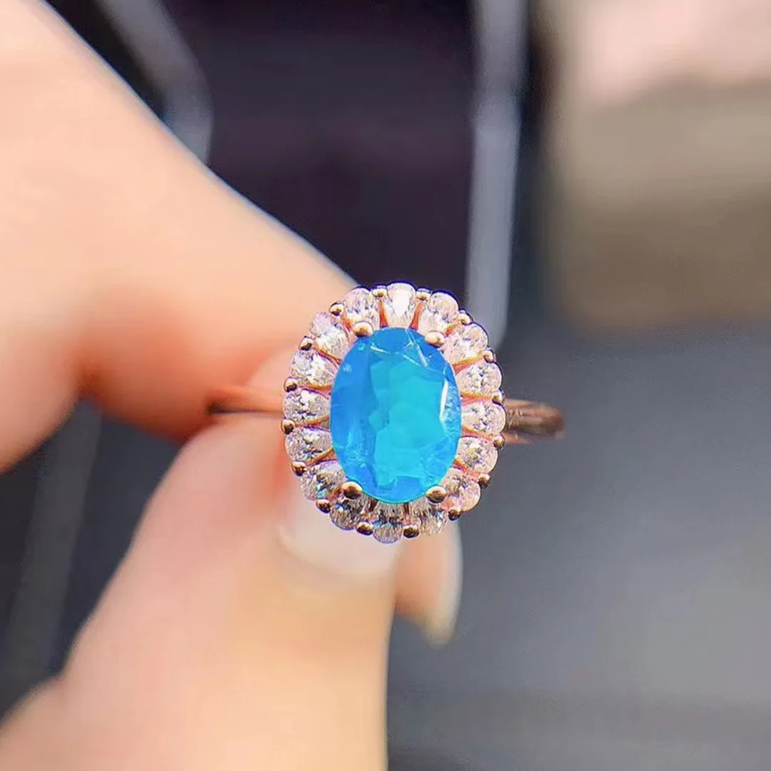 

Ethiopian Blue Fire Opal Oval Birthstone Sterling Silver Ring Women Engagement Rings Gift