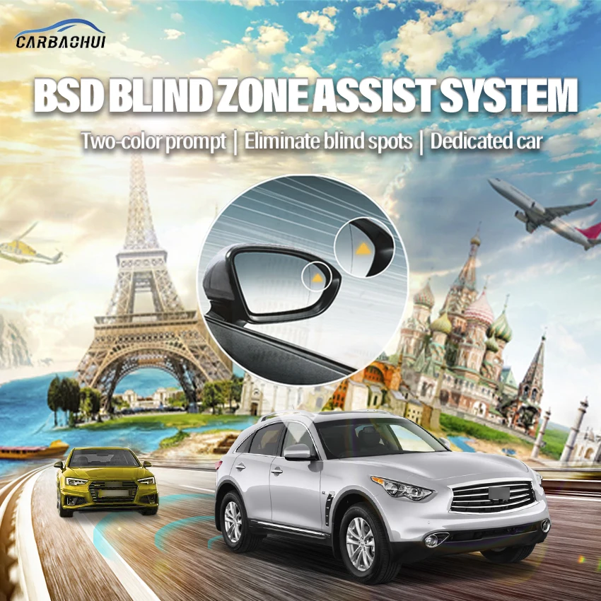 

Millimeter Wave Radar blind spot detection system BSD BSA BSM Monitoring Change Lane Parking assist For Infiniti QX70 2013-2021