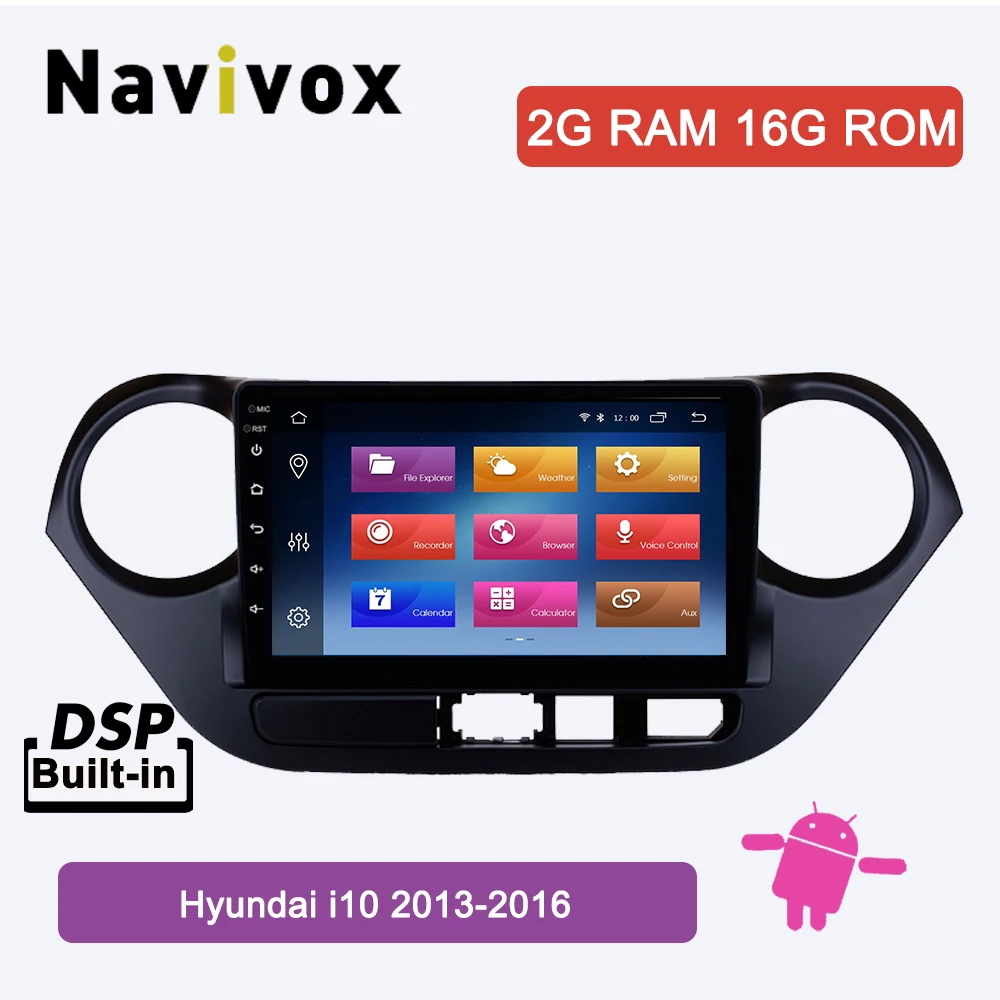 Navivox Android 8,1 автомобильный Радио мультимедийный плеер для hyundai Grand I10 2013 аудио авто видео gps навигация