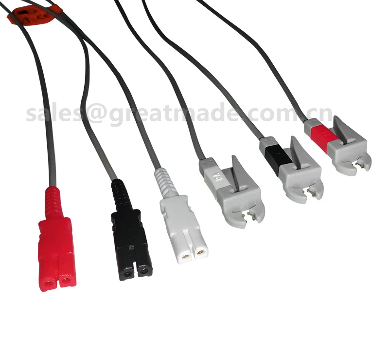 MC023B-3 LL Стиль Безопасности соединитель ecg токовывод набор, 3/5-свинец, оснастки/клип, 40in, LL-2PIN(LL-22305-P - Цвет: MC023B-3