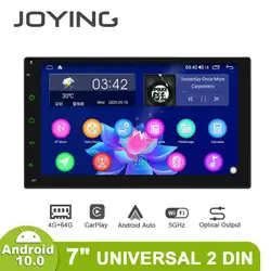 JOYING radio con GPS para coche, reproductor con Android 10,0, 7 pulgadas, doble din, universal, compatible con cámara de marcha atrás/Carplay/Android, RDS