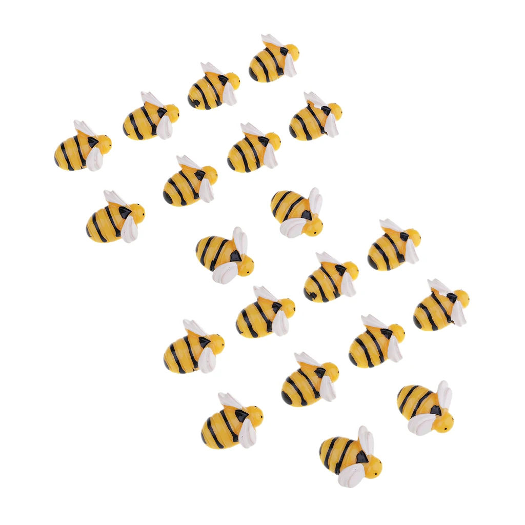 20 Pieces Unique Style Mini Cute Bee Shape Resin Flatback Embellishment DIY Craft Phone Case Decoration