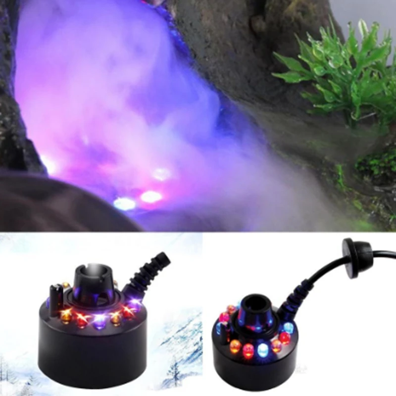 Umidificatore D'aria con Atomizzatore, 12 LED Multicolore, Portatile 24V, Mini Nebulizzatore per Stagno, Fontana D'acqua