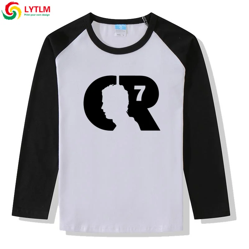 LYTLM Cristiano Ronaldo/Одежда для мальчиков Осенняя футболка с длинными рукавами Детская рубашка для мальчиков CR7 брендовые хлопковые топы для мальчиков, Roupa Menina, зима - Цвет: CXCJ LYCRA Black