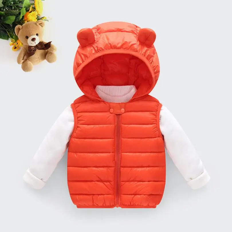 Children's Down Cotton Hooded Vest Warm Winter Sleeveless Kids Toddler Girls Boys Jacket Outwear Infant Baby Fall Clothes children vest