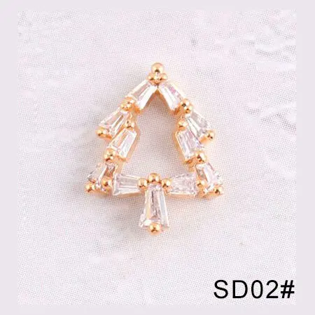 SD02 5 шт 3D Циркон дизайн ногтей Рождество снег/Рождественский ботинок/олень/Рождественский колокольчик блестящие украшения для ногтей DIY Стразы украшения для ногтей - Цвет: SD02