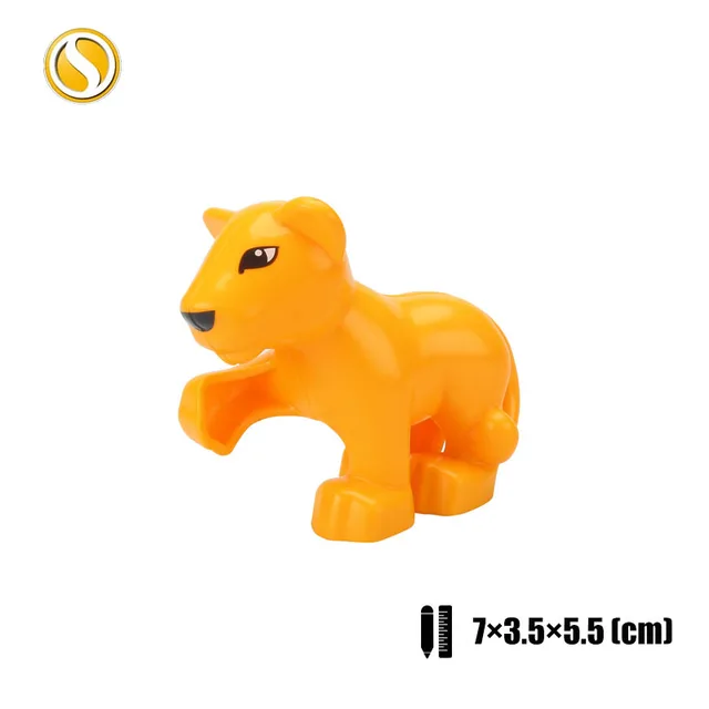 Animal Baby Cat Dog Horse Tiger Dinosaur Big Building Blocks Cultivate Children's Love Compatible With Original Brands Toy Block Little lion