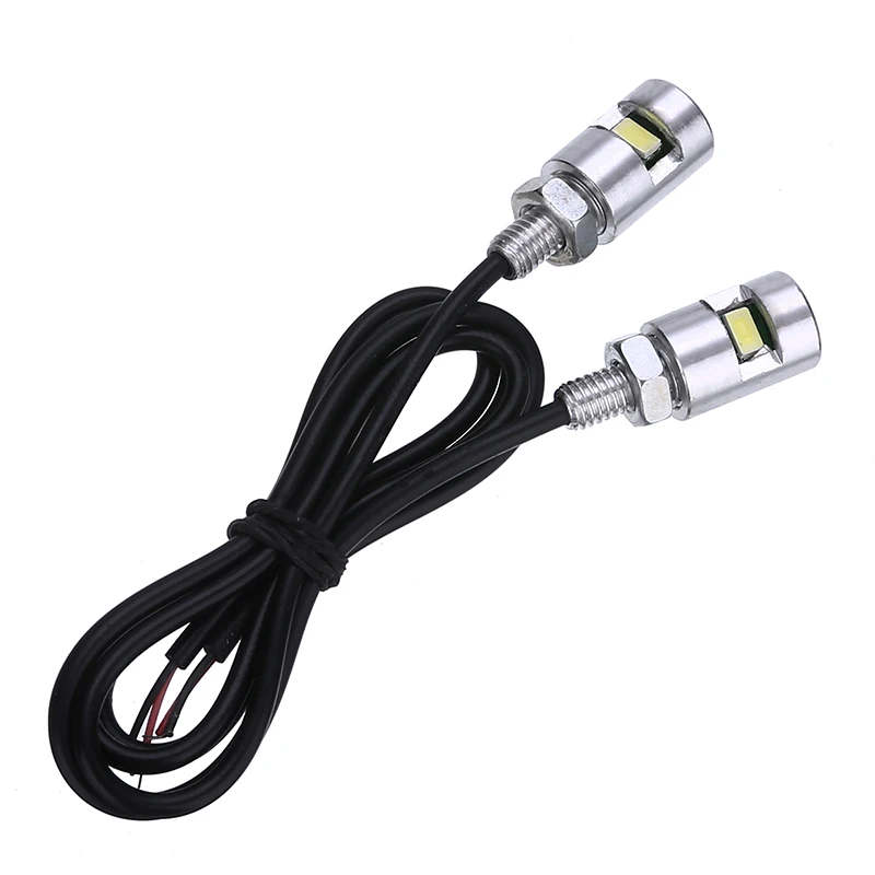 

Mayitr 1pair Motorcycle White LED License Plate Screw Bolt Light Super Bright 12V Car Auto Tail Front Number Lamp