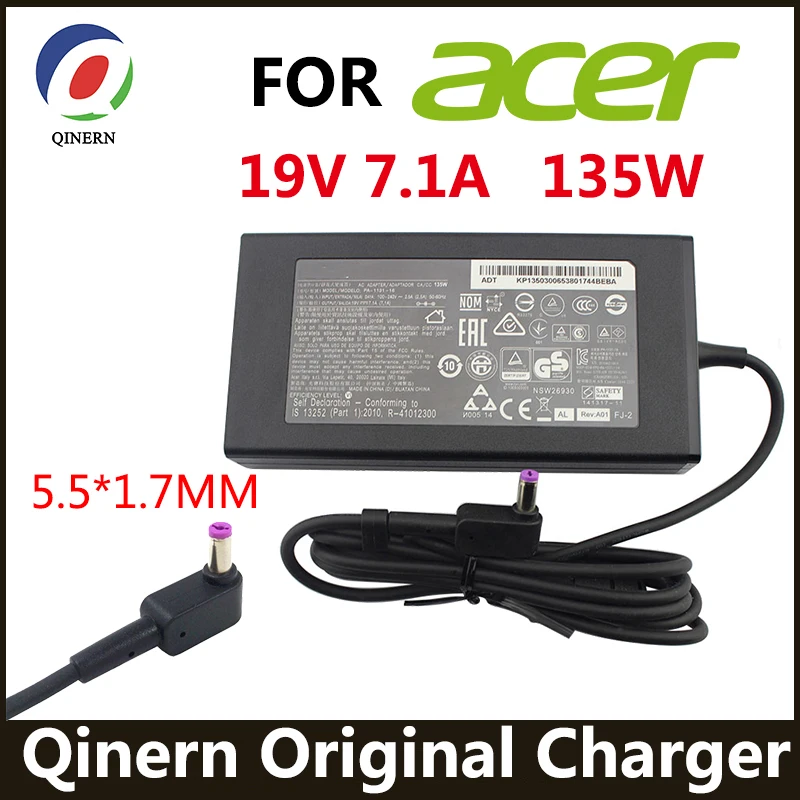 Оригинальный 19V 7.1A 135W ноутбук адаптер переменного тока зарядное устройство для