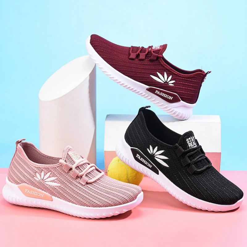 

Women's Shoes 2019 Autumn Leisure Wear-resisting Soft Bottom Walking Flats Sneakers Mesh Vulcanized Ladies Breathable Casual