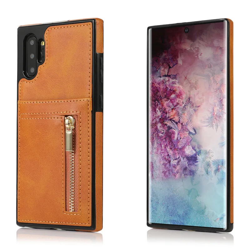 Кожаный мягкий чехол на молнии для карт Note10pro, чехол-кошелек для Samsung Galaxy S10 E S9 S8 Plus S7 Edge Note 8 9 10, чехол для телефона - Цвет: Yellow