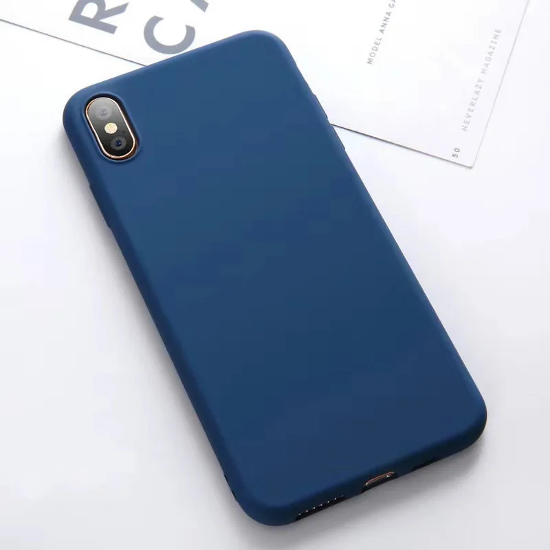 Силиконовый чехол для телефона Iphone XS MAX XR X Чехлы для Apple для IPhone 7 8 6 S Plus чехол Capa - Цвет: Синий