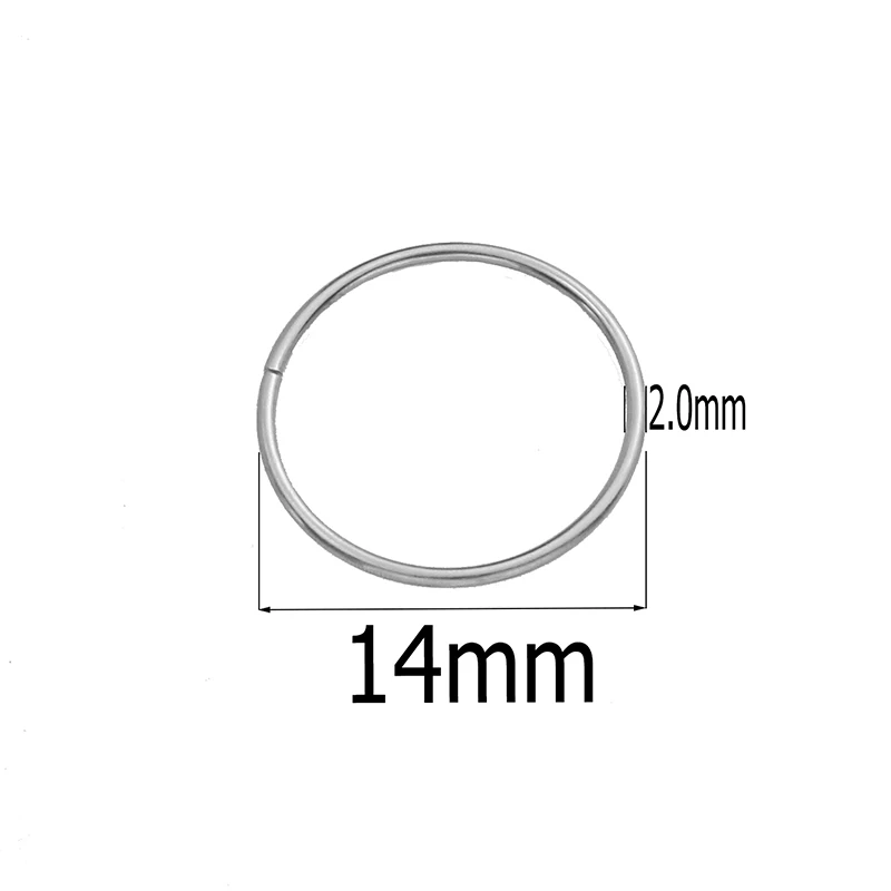 2.0x14mm 10 шт./лот, нержавеющая сталь, сделай сам, фурнитура для ювелирных изделий, открытые одиночные петли, большие кольца для прыжков, разъемное кольцо, аксессуары для изготовления, оптовые поставки - Цвет: 2.0x14mm