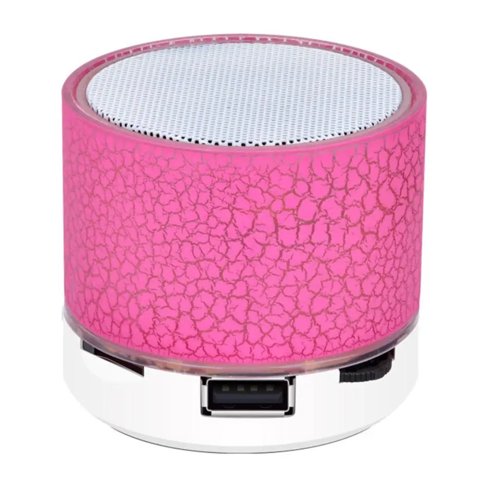 Pink Беспроводной Bluetooth красочный светильник маленькая трещина звук динамик аудио мобильный телефон мини сабвуфер Поддержка TF карты/U диск/AUX - Цвет: Pink