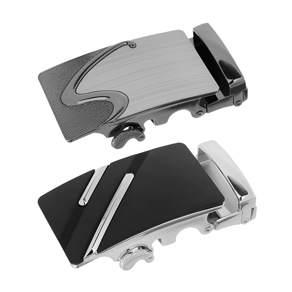 2PC Fashion Men's Business Alloy Automatic Buckle Unique Men Plaque Belt Buckles for 8cm*4cm Men Apparel Accessory