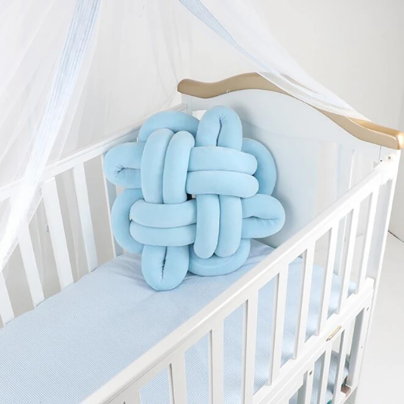 Подушка для объятий новорожденных, Детские узелковые подушки, детская кроватка, подушка для колыбели, тканевые бамперы, подушка для малышей, защита комнаты, Декор