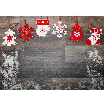 

Vinyl Custom Christmas Photography Backdrops Prop Floral and Wood Planks theme Photo Studio Background NY4-0458980