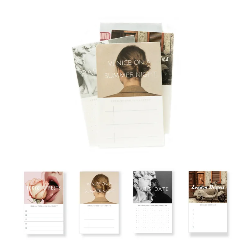 

Romantic Streets Theme Cool INS Fashion Memo Pad 60 Sheets 70mm*113mm