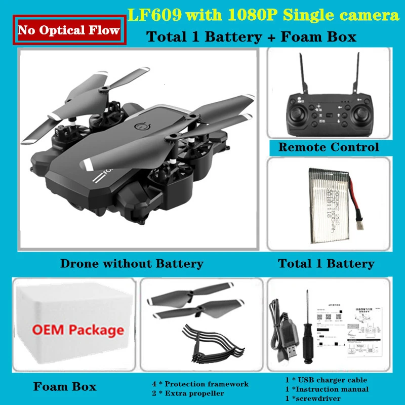 B1-1080P Single C Складной Радиоуправляемый Дрон 4K с hd-камерой режим удержания высоты Квадрокоптер 18-25 минут время полета Радиоуправляемый вертолет игрушка подарок для начинающих - Цвет: B1-1080P Single C