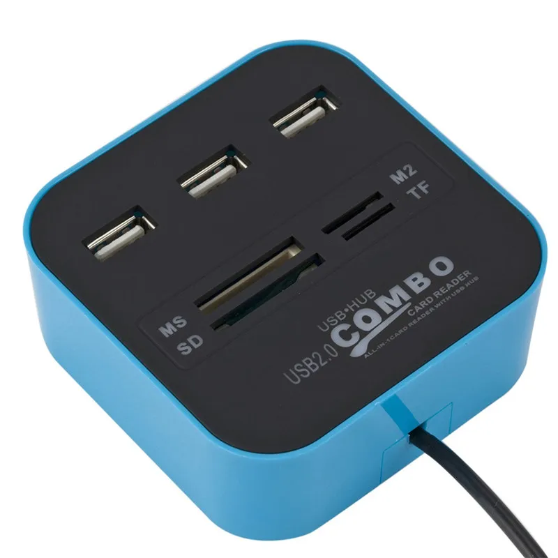 CARPRIE высокоскоростной USB2.0 концентратор Мульти USB 2,0 концентратор сплиттер с кардридером мини концентратор USB комбо все в одном для ПК компьютера