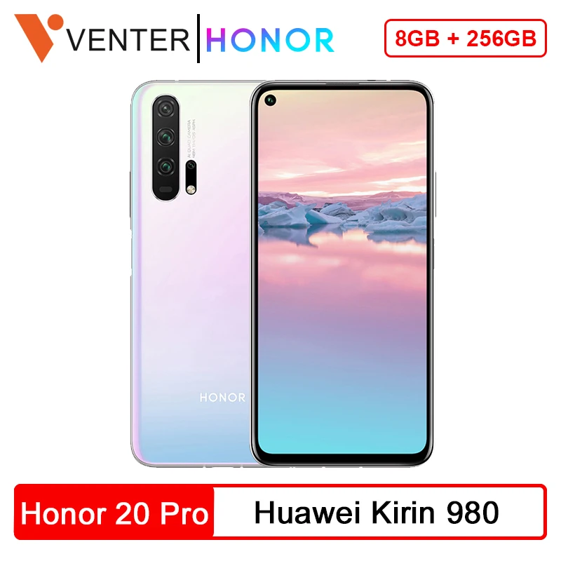 

Global Version Honor 20 Pro Smartphone 8GB 256GB Kirin 980 Octa Core 48MP Four Camera 6.26'' Cell Phone 4000mAh Google Play NFC
