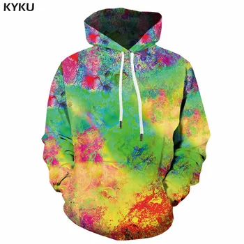 

KYKU 3d Hoodies Colorful Sweatshirts men Harajuku Hooded Casual Flame Hoodie Print Flower Sweatshirt Printed Art Hoody Anime