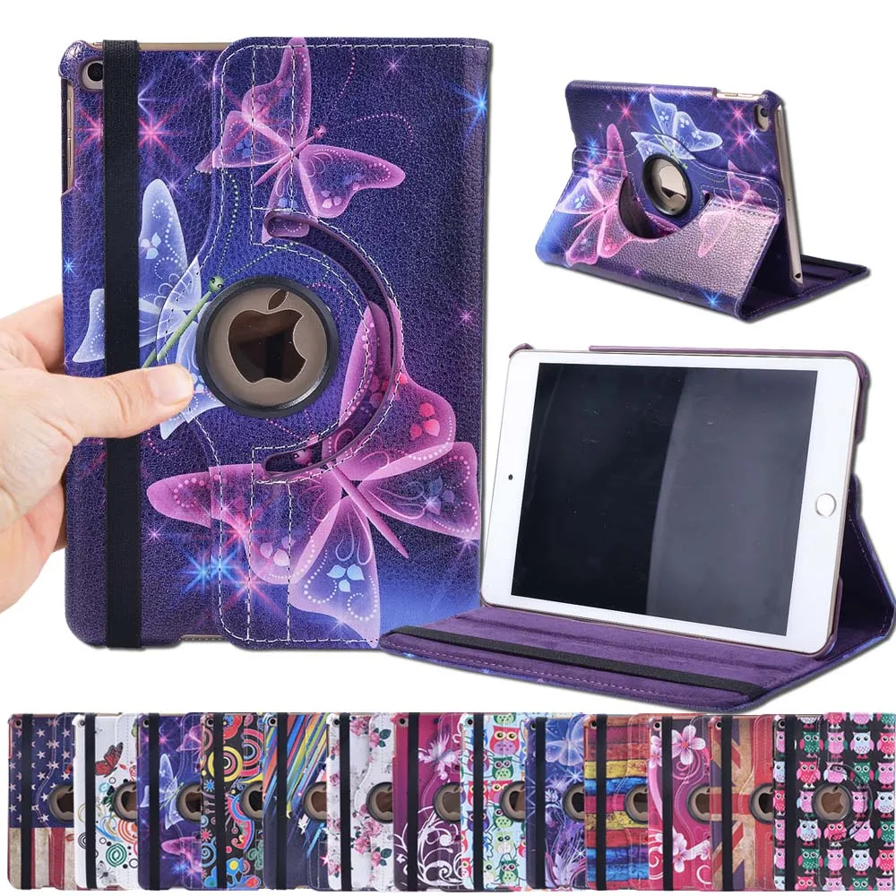 

KK&LL For iPad mini 4 A1550 A1538 - Multicolor Smart Tablet cover Rotating 360° with Auto Wake Up Sleep Flip Leather Stand Case