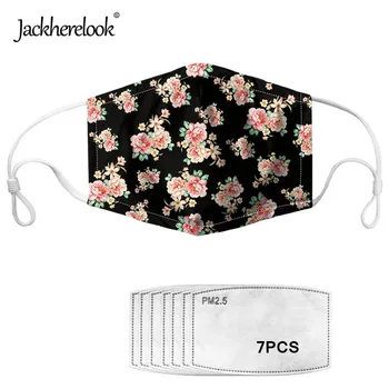 

Jackherelook Floral Style Mask Beautiful Flower Printing Reusable Women Face Mouth Cover masque Non-disposable Dustproof Mask