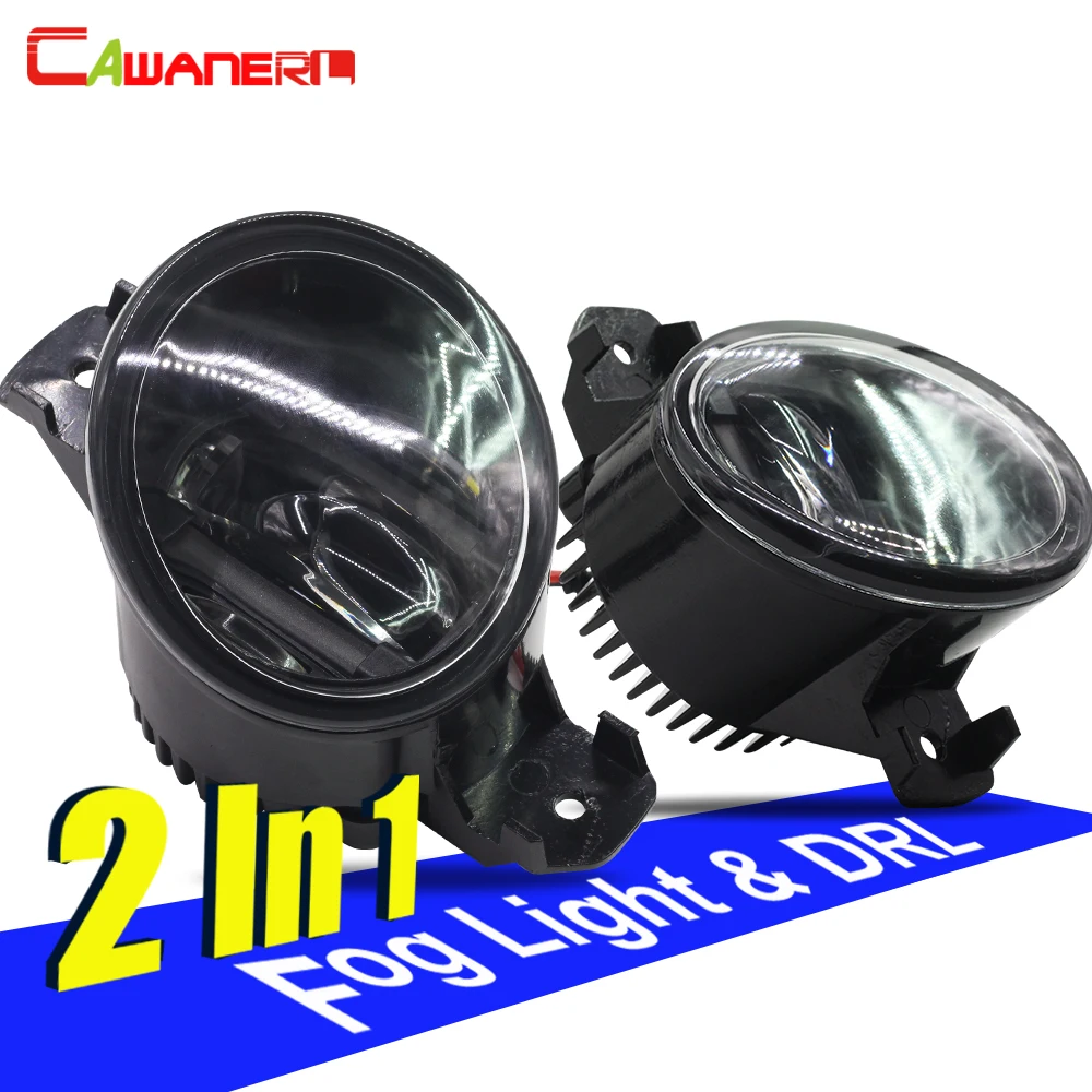 Cawanerl 2 Pieces Car Styling LED Fog Light DRL Daytime Running Lamp