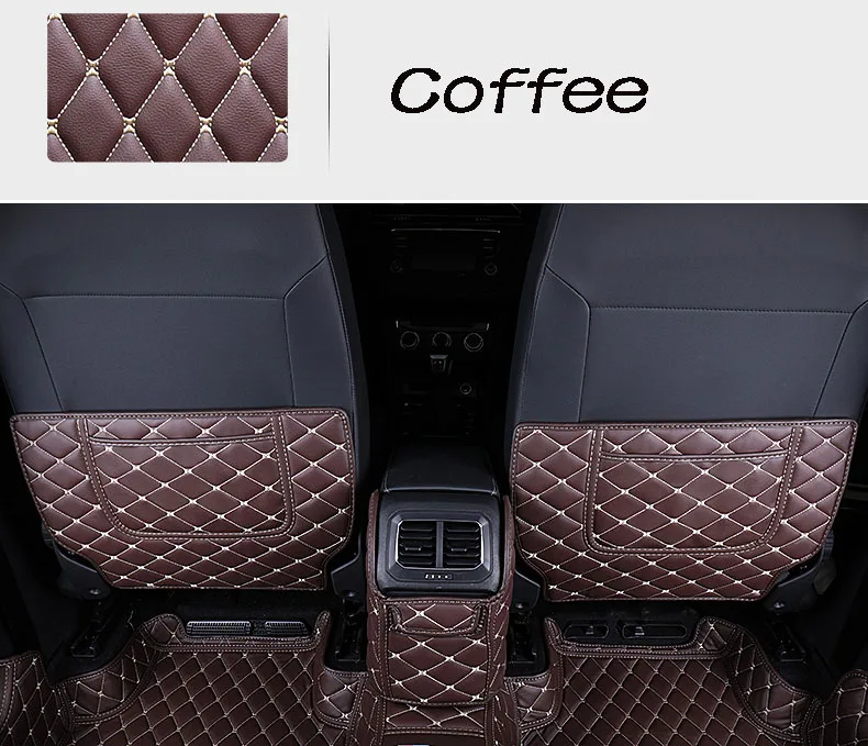 Coffee Для заднего сидения автомобиля, анти-kick коврик анти-грязный Защитная крышка Водонепроницаемый тормозные колодки для Volkswagen VW Tiguan MK2 - Название цвета: Coffee