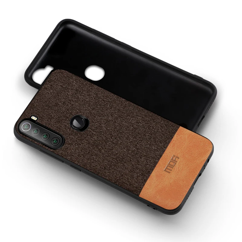 Для Xiaomi Redmi Note 8 T чехол для xiomi Redmi Note 8 T противоударный тканевый корпус силиконовый роскошный чехол для задней панели s - Цвет: coffee with brown