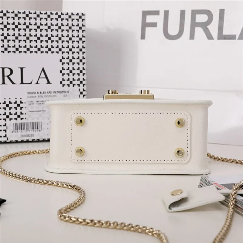 Оригинальные женские сумки FURLA, высококачественные женские кожаные сумки Furla белого цвета, размеры S 16,5 см x 12 см x 8 см