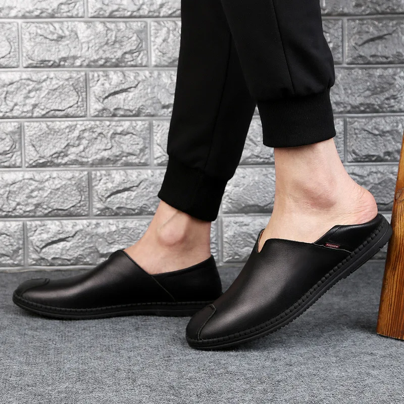 

Leisure Genuine Leather Loafers Shoes for Men Solid Flat Slip on Shoes Spring Summer Driving Shoes