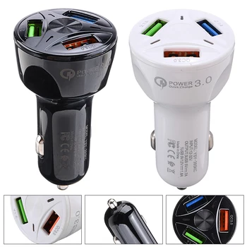 

1pc 3 Ports USB Car Charger Adapter LED QC 3.0 Fast Charging 2.1A/3A LED Indication Light For Phone GPS Accessories Parts