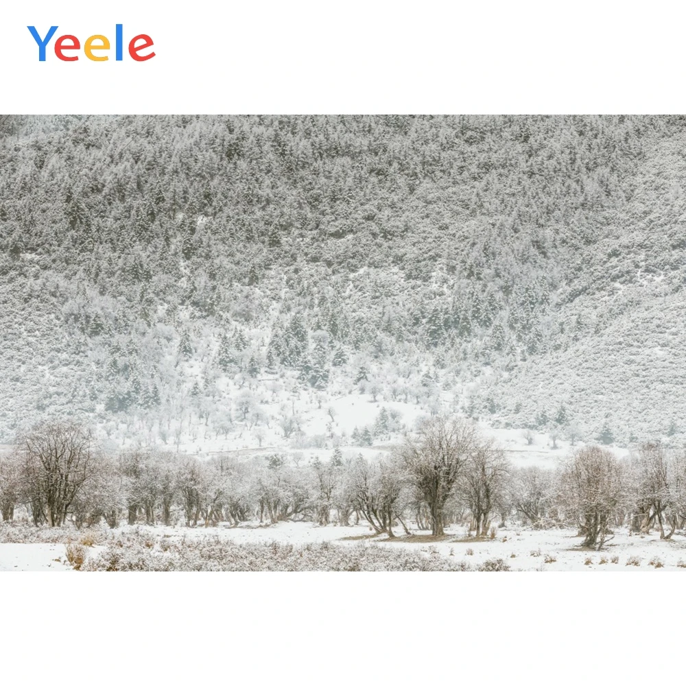 Фон для фотосъемки Yeele с изображением зимы белого снега леса сосны дерева