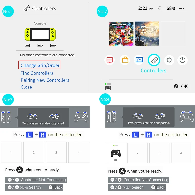 Controlador joycon inalámbrico Bluetooth Dealonow para controlador de Joycon con interruptor a la izquierda y a la derecha - 5
