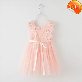 

Baby Girl Princess Lace Tulle Flower Fancy Backless Gown Formal Party Dress 2-7Y